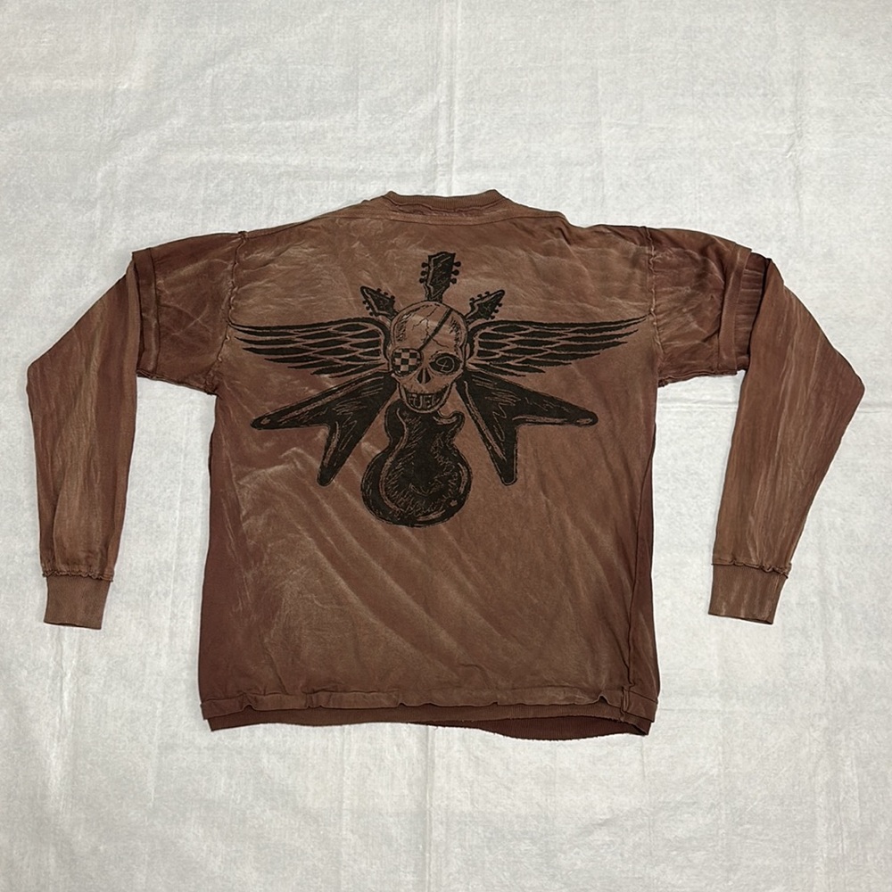 Men's Tie Dyed Skull Long Sleeve Shirt - Size: L